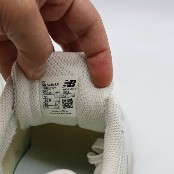 New Balance 574 Sneakers Men's Size 11 D Comfort Athletic White Shoes ML574NSF - Picture 3 of 10